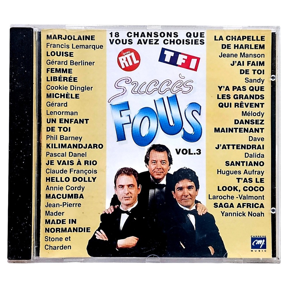 Succes Fous Vol 3 CD Various French Pop 1991 Compilation Carrere Music 90152 EUC
